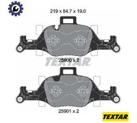 Textar Brake Pad Set 2590001 - Genuine OE Front 4pcs with Counterweights, Fits BMW 2/3/4/i4