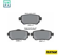 Textar Car Brake Pad Rear Acoustic Wear Warning For Nissan 2596501