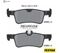 Textar Brake Pad Set 2596801 - Rear Disc (Teves) Fits Peugeot 308/308 SW - Full Set of 4