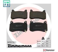 Brake pads 26152.155.1 ZIMMERMANN for TESLA MODEL 3 MODEL Y