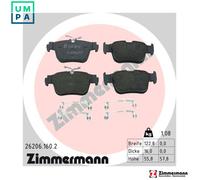 ZIMMERMANN 26206.160.2 Brake pad set