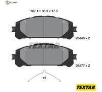 Brake Pad Set, disc brake TEXTAR 2644801 for LEXUS RX (_L2_) 2 2015-2017