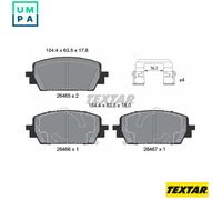 Brake pads 2646501 TEXTAR for KIA HYUNDAI GENESIS