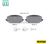 Brake Pads Set Front Textar 2658801 1695249780 155255431 1647880280 SU001B4150