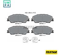 Textar Brake Pad Set 2670801 - Front - Fits Isuzu D‑Max, Mazda BT-50, MU-X 1.9L