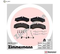 ZIMMERMANN Brake Pad Set 29076.200.1 - Disc Brake - For Mercedes-Benz Sprinter 2.1L, VW