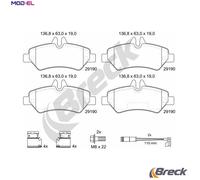 Brake pads 29190 00 703 10 BRECK for MERCEDES-BENZ VW