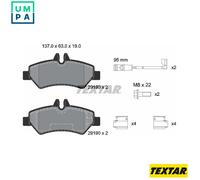 Genuine OE Textar Brake Pads Full Set Of 4 Rear With Accessories 2919001
