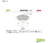 VALEO 301015A Brake pad set