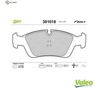 Brake pads Front Axle 301018 VALEO for BMW 3 3 Coupe 3 Convertible 3 Compact