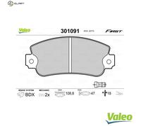 VALEO 301091 Brake pad set