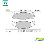 Brake pads Front Axle 301124 VALEO for VW SEAT