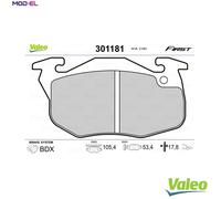 Brake pads Front Axle 301181 VALEO for PEUGEOT CITROËN