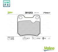 Brake pads Rear Axle 301253 VALEO for OPEL SAAB