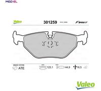 Brake pads Rear Axle 301259 VALEO for BMW 3 5 5 Touring 7 3 Coupe 3 Convertible