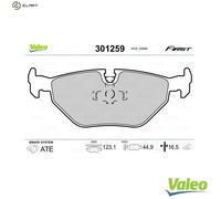 Brake pads Rear Axle 301259 VALEO for BMW 3 5 5 Touring 7 3 Coupe 3 Convertible