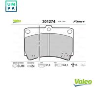 Valeo Brake Pads 301274 - Front Axle Disc Brake Set of 4 for Mazda & Kia