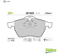 VALEO - Brake pads First - 301305 - Set of 4 pads - Front axle - Fully equipped with mounted accessories