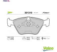 VALEO - Brake pads First - 301310 - Set of 4 pads - Front axle - Fully equipped with mounted accessories