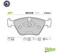 VALEO - Brake pads First - 301310 - Set of 4 pads - Front axle - Fully equipped with mounted accessories