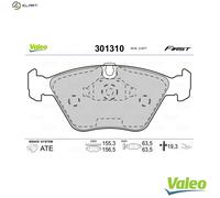 VALEO - Brake pads First - 301310 - Set of 4 pads - Front axle - Fully equipped with mounted accessories