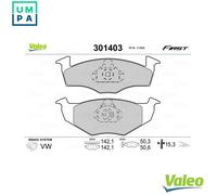 Brake pads Front Axle 301403 VALEO for VW SEAT SKODA