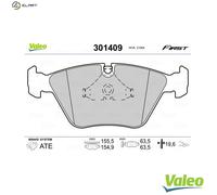 Brake pads Front Axle 301409 VALEO for BMW 5 5 Touring
