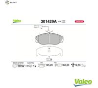VALEO 301429A Brake pad set