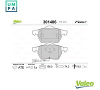 VALEO 301486 Brake Pad Set, disc brake for AUDI,SEAT,SKODA,VW,VW (FAW),VW (SVW)