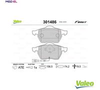 VALEO 301486 Brake Pad Set, disc brake for AUDI,SEAT,SKODA,VW,VW (FAW),VW (SVW)
