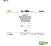 VALEO 301546A Brake pad set