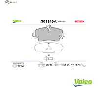 BRAKE PAD SET DISC BRAKE 301549A FOR MERCEDES-BENZ M 166.960 1.6L 4cyl A-CLASS