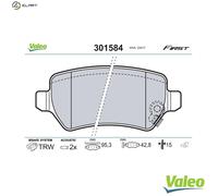 VALEO - Brake pads First - 301584 - Set of 4 pads - Rear axle - Fully equipped with mounted accessories
