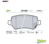 Brake pads Rear Axle 301584 VALEO for OPEL KIA CHEVROLET