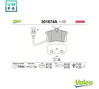 VALEO 301674A Brake pad set