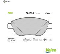 VALEO 301698 Brake pad set