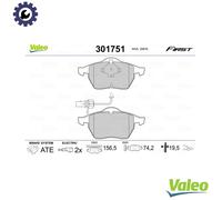 Brake pads Front Axle 301751 VALEO for AUDI VW