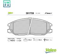VALEO 301759 Brake pad set