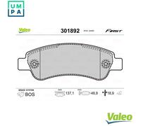 VALEO 301892 Brake pad set