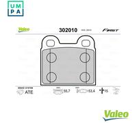 VALEO - Brake pads First - 302010 - Set of 4 pads - Front And Rear axle - Fully equipped with mounted accessories