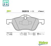 Brake pads Front Axle 302019 VALEO for MINI MINI MINI Convertible