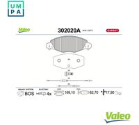 VALEO 302020A Brake pad set