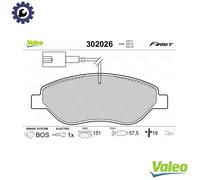 Valeo Brake Pad Set 302026 – Disc Brake Front Axle for Alfa Romeo Fiat Lancia Chrysler