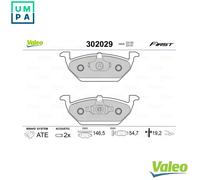 Brake pads Front Axle 302029 VALEO for SEAT VW AUDI SKODA