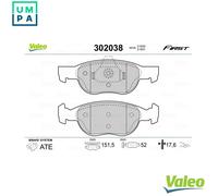 VALEO 302038 Brake Pad Set, disc brake for FIAT