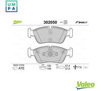 VALEO 302050 Brake Pad Set, disc brake for BMW,BMW (BRILLIANCE)