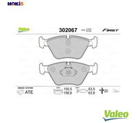 Brake pads Front Axle 302067 VALEO for BMW MG