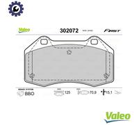 Brake pads Front Axle 302072 VALEO for RENAULT ALPINE