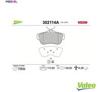 VALEO 302114A Brake pad set