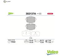 VALEO 302137A Brake pad set